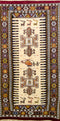 Oriental Sumak Kilim Persian Wool Rug, Beige and Brown Rug, 3' x 6'5" Rug